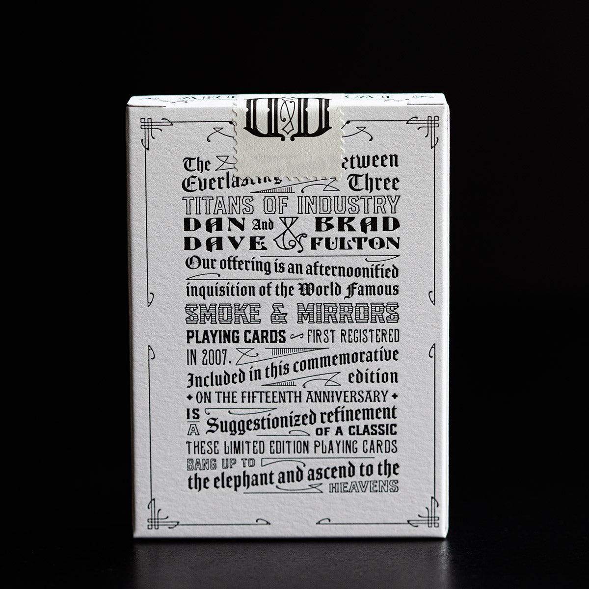 Smoke & Mirrors Anniversary Edition Playing Cards DAN & DAVE