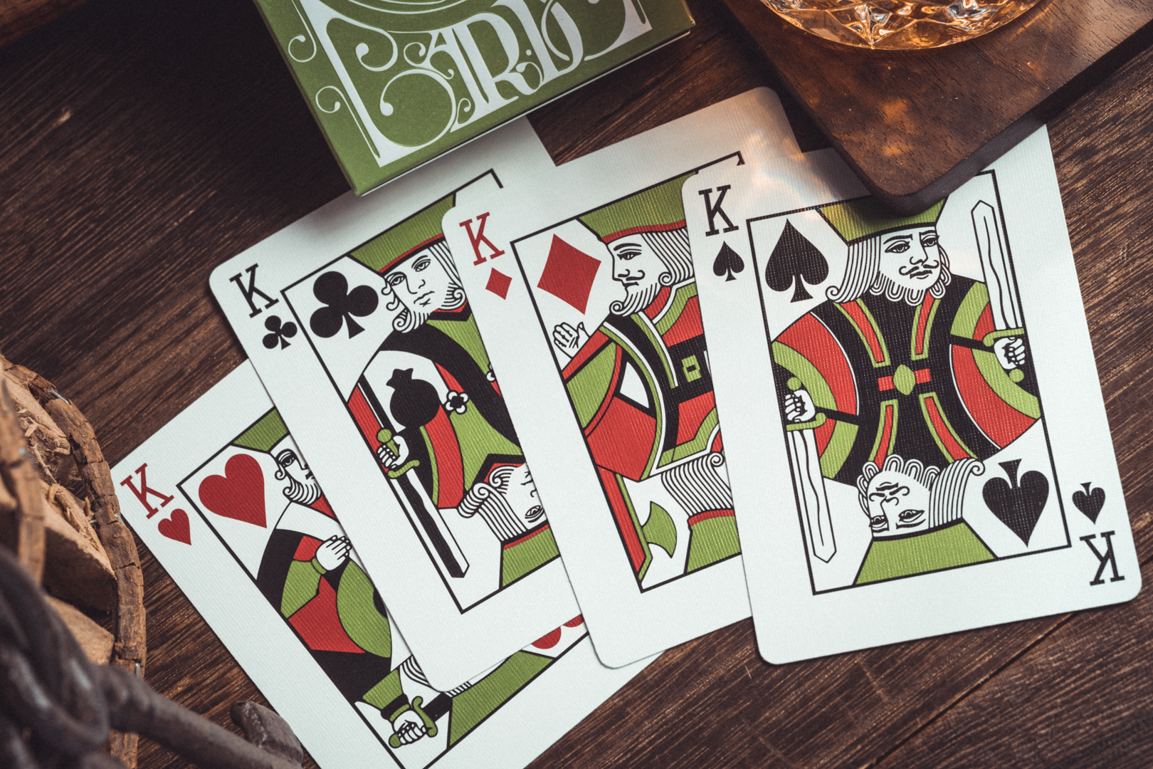 Smoke & Mirrors v8, Green Edition Playing Cards DAN & DAVE