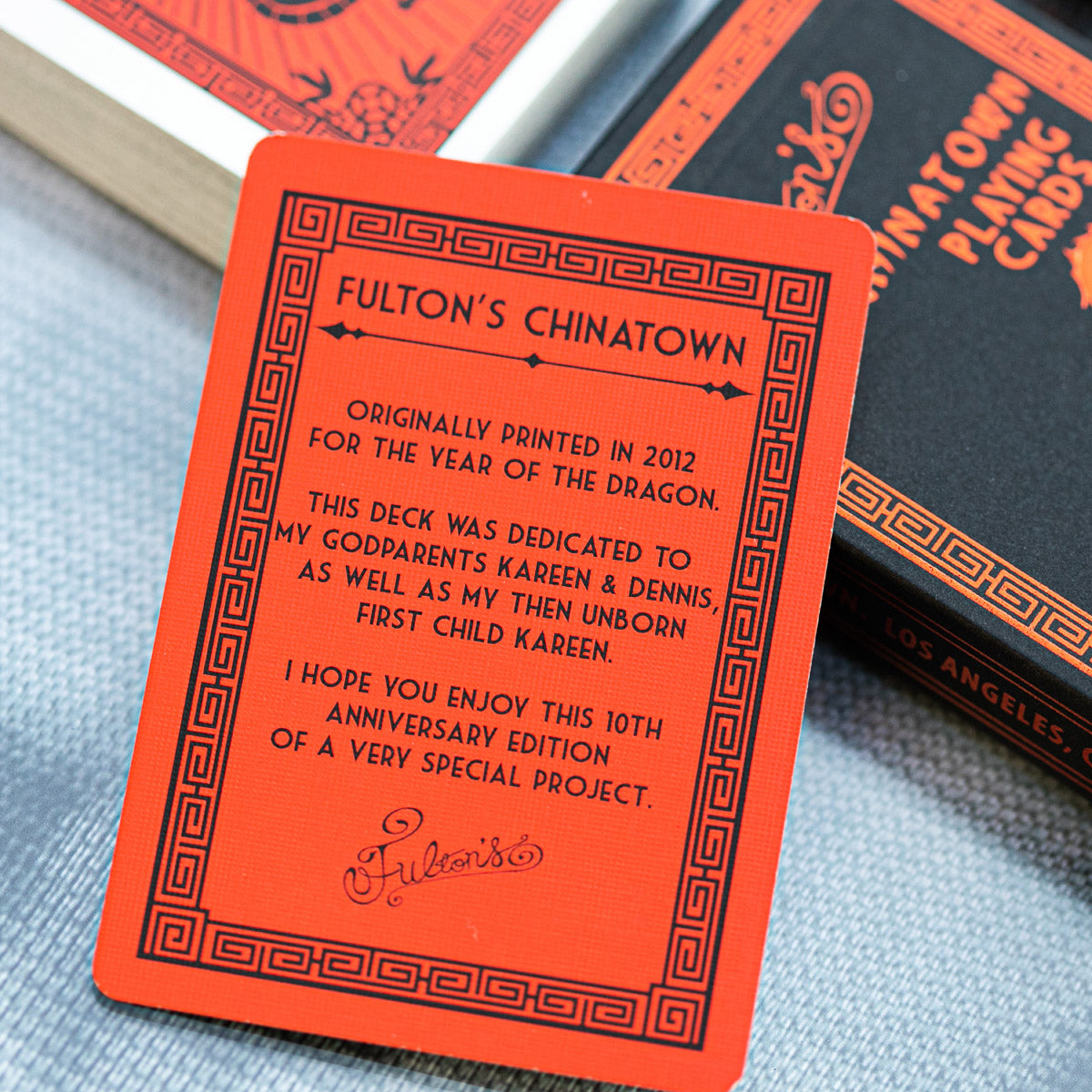 Fulton's Chinatown Playing Cards DAN & DAVE