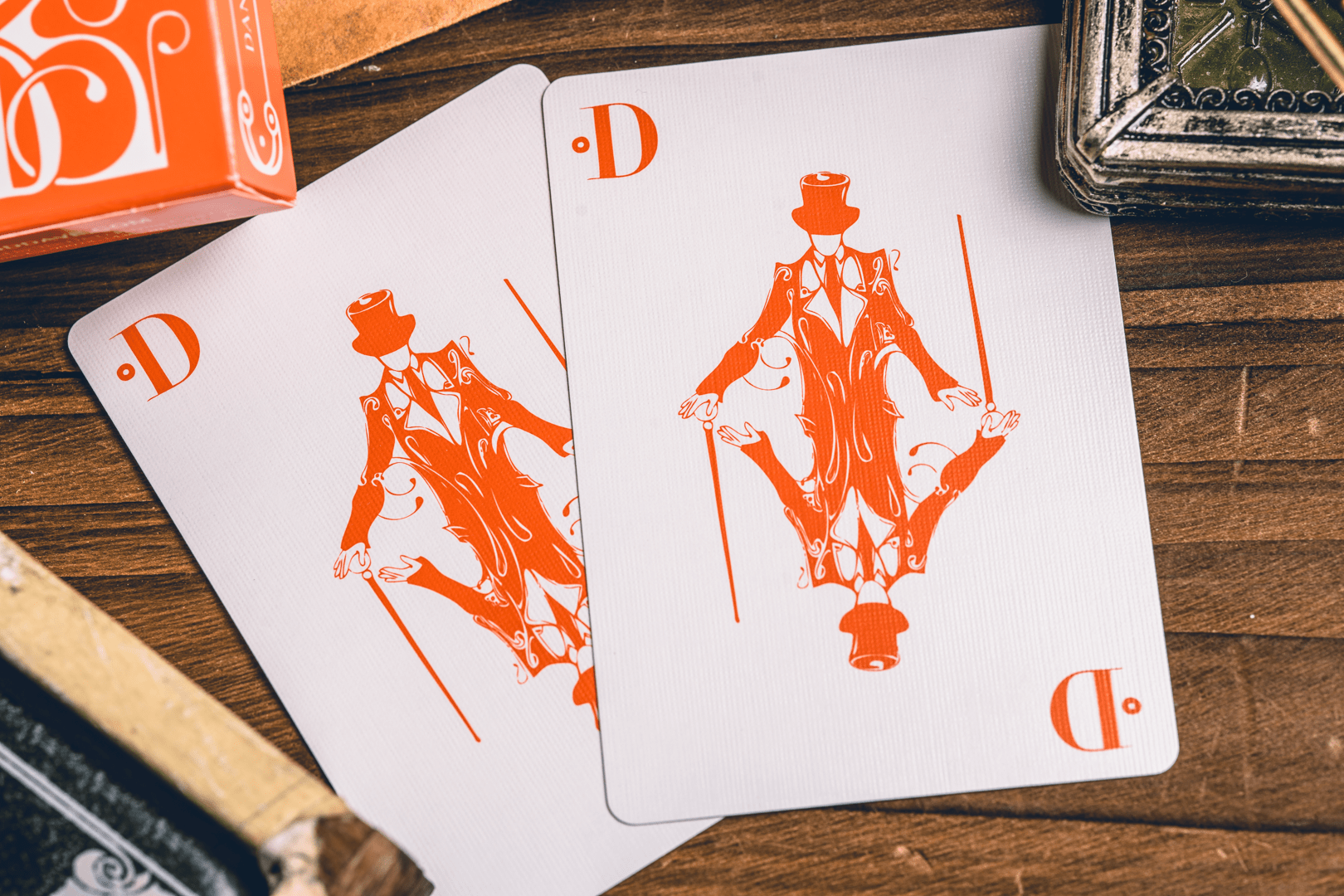 Smoke & Mirrors v9, Orange Edition Playing Cards DAN & DAVE